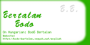 bertalan bodo business card
